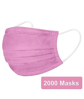 Disposable Earloop Face Mask, Pink, 2000/Carton