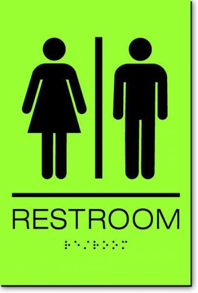 ADA Restroom Signs with Braille - LaserGlow Glow in the Dark