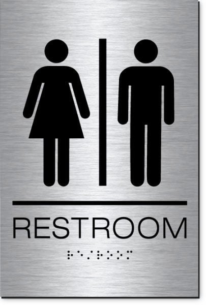 ADA Restroom Signs with Braille - MetalGraph Stainless Steel