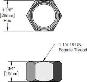 T&S Brass (000706-40) Coupling Nut, Chrome Plated additional product graphic