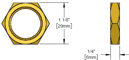 T&S Brass (000713-20) Faucet Lock Nut for B-1200 Glass Filler additional product graphic