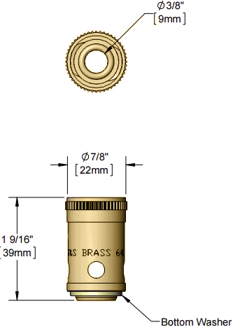 T&S Brass (000788-20) Removable Insert, Hot (Right Hand) For Eterna Cartridge additional product graphic