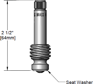 T&S Brass (000811-25) Spindle, Hot (Right-To-Close) For Eterna Cartridge additional product graphic