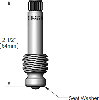 T&S Brass (000812-25) Spindle, Cold (Left-To-Close) For Eterna Cartridge additional product graphic