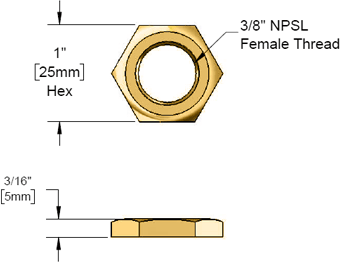 T&S Brass (000969-45) Brass Lock Nut, 3/8-18 NPSL for BL-5500-10 Supply Nipple additional product graphic