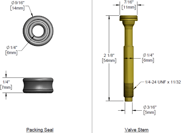 T&S Brass (001097-45) Valve Stem & Packing Seal additional product graphic