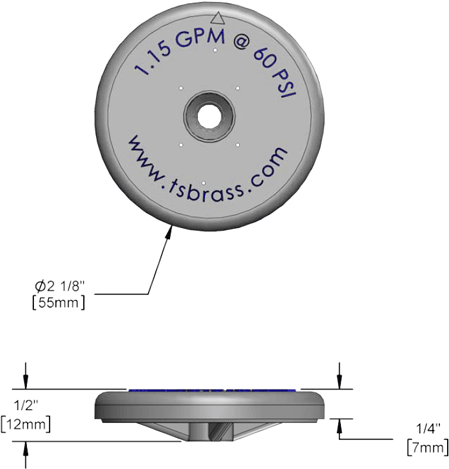 T&S Brass (001121-45) B-0107 Spray Valve Spray Face, Gray (2019 DOE Compliant - CLASS II) additional product graphic