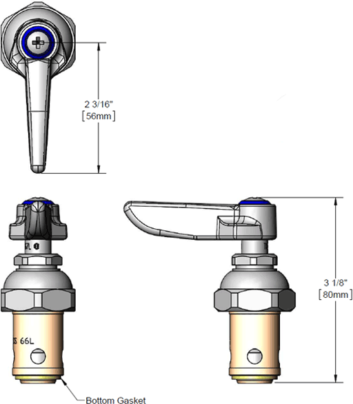 T&S Brass (002713-40) Eterna Spindle Assembly, Left Hand (Cold) additional product graphic