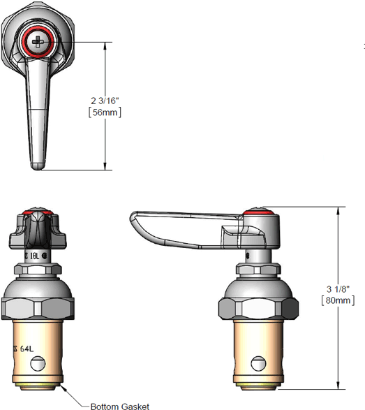 T&S Brass (002714-40) Eterna Spindle Assembly, Right Hand (Hot) additional product graphic