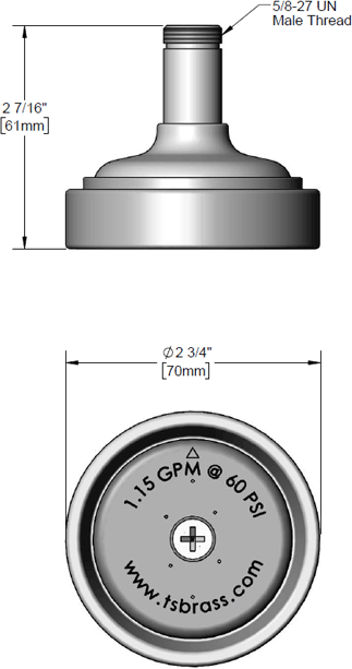 T&S Brass (002859-40) Gray Spray Head Assembly, 2019 DOE Compliant additional product graphic