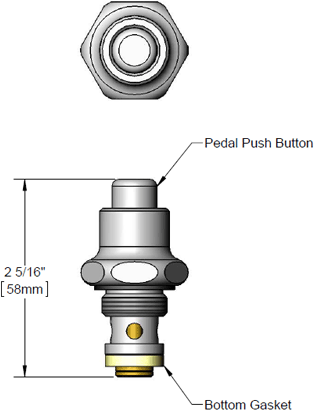 T&S Brass (005312-40) Pedal Valve Bonnet Assembly additional product graphic