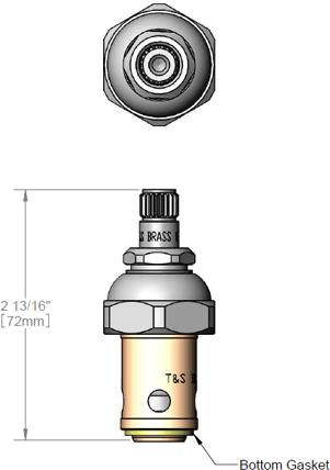 T&S Brass (005960-40) Eterna Spindle Assembly, Hot (Right Hand) RTC additional product graphic