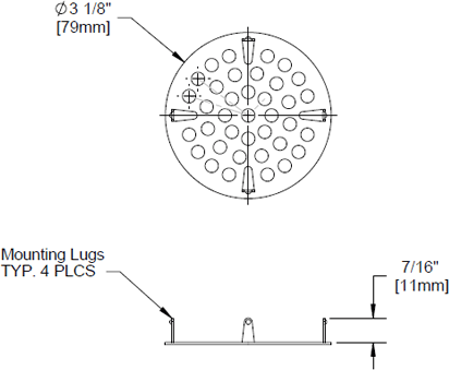 T&S Brass (010385-45) 3in Flat Strainer, Stainless Steel additional product graphic