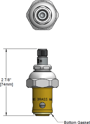 T&S Brass (012442-40) Spring Check Eterna w/out Handle, LTC (Cold) additional product graphic