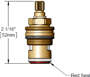 T&S Brass (013787-45) Ceramic Cartridge Assembly, Hot, RTC (Red) additional product graphic