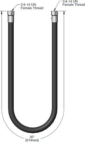 T&S Brass (013E-36R) 36in Reinforced Rubber Hose for B-0901 Pre-Rinse Hose additional product graphic