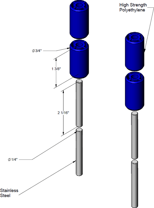 T&S Brass (014936-45) Roller Kit for Small Enclosed 14.5in Hose Reels additional product graphic