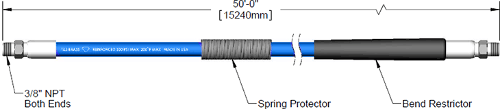 T&S Brass (014942-45) Hose Kit, 3/8in I.D. x 50' (Blue) additional product graphic