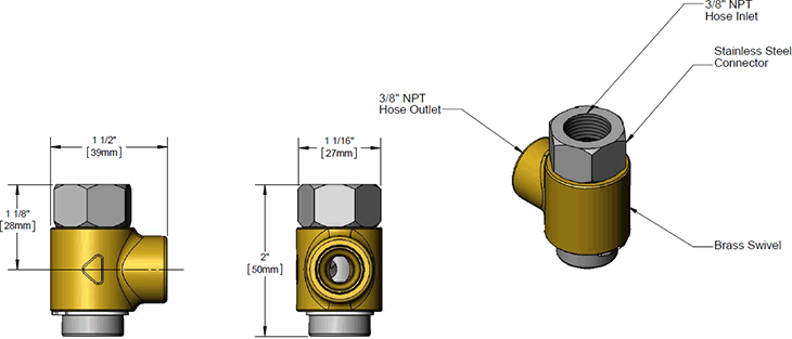 T&S Brass (014946-45) Swivel Connector Kit, 3/8in (Small Reels) additional product graphic