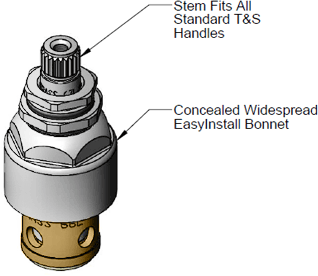 T&S Brass (016752-40) CWS EasyInstall LTC Eterna w/ Teflon Seal additional product graphic