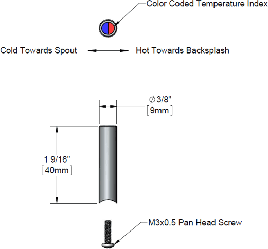 T&S Brass (018230-45) Temperature Control Handle w/ Screw, EC-3122 additional product graphic