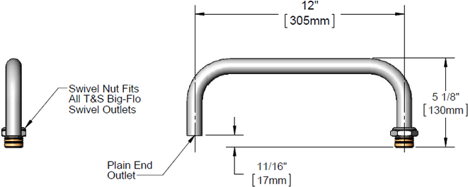 T&S Brass (117X) Big-Flo 12in DJN Front Section additional product graphic