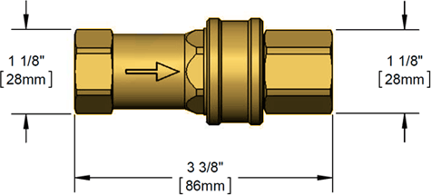 T&S Brass (AG-5C) Gas Appliance Connectors, Quick Disconnect, 1/2in NPT Female Threads additional product graphic
