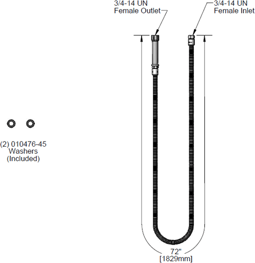 T&S Brass (B-0072-H) Hose, 72in Flexible Stainless Steel (Gray Handle) additional product graphic