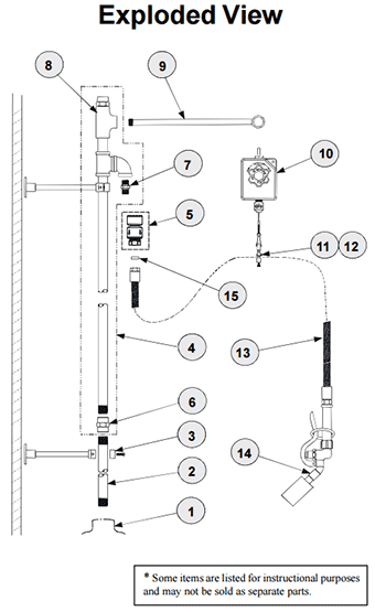 T&S Brass (B-0140-08) Pre-Rinse: 8in Wall Mount, Balancer Arm, 68in Flex Hose, B-0108 Spray Valve, Add-On Faucet additional product graphic