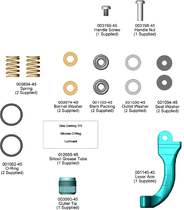 T&S Brass (B-1255) Repair Kit For inOld-Stylein Glass Filler additional product graphic