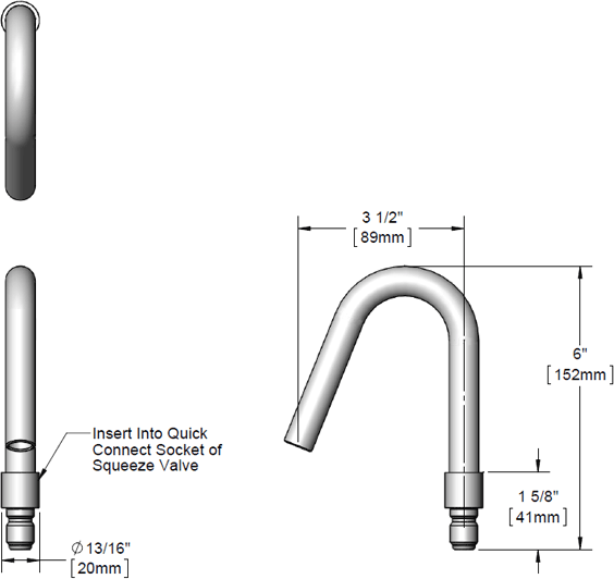 T&S Brass (B-1424) Quick Connect Hook Nozzle additional product graphic