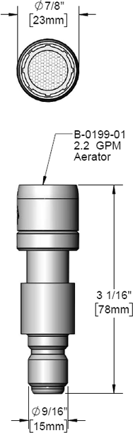 T&S Brass (B-1426) Quick Connect Aerator, 2.2 GPM additional product graphic