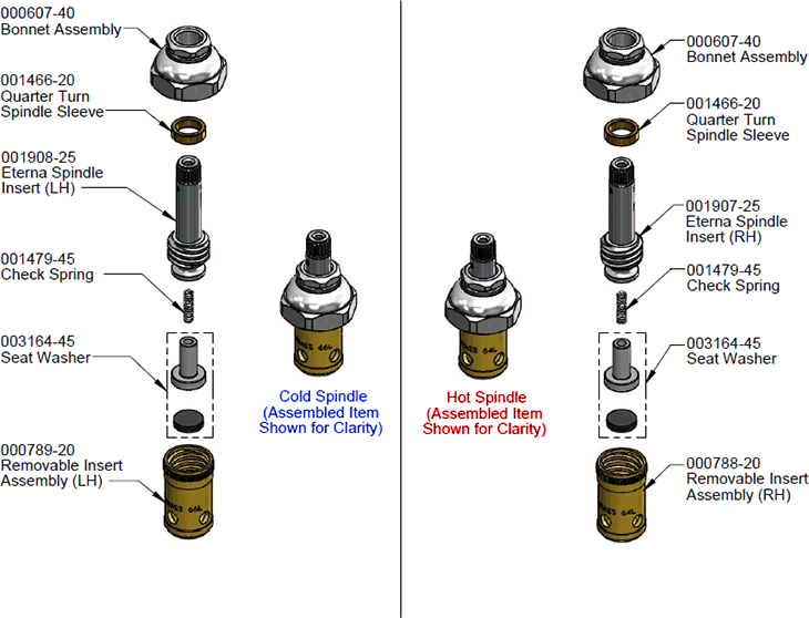 T&S Brass (B-23K) Parts Kit, Eterna Spring-Check Spindle Assembly Replacement Kit additional product graphic