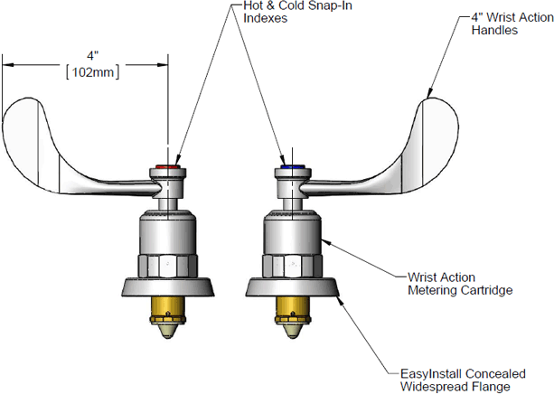 T&S Brass (B-2800-WA-KIT) EasyInstall Wrist-Action Metering Cartridge Kit additional product graphic