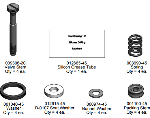 T&S Brass (B-50P) Parts Kit For A Foot Pedal Valve additional product graphic