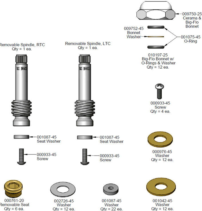 T&S Brass (B-5K) B-0230 Series Faucet Repair Kit inOld-Stylein additional product graphic