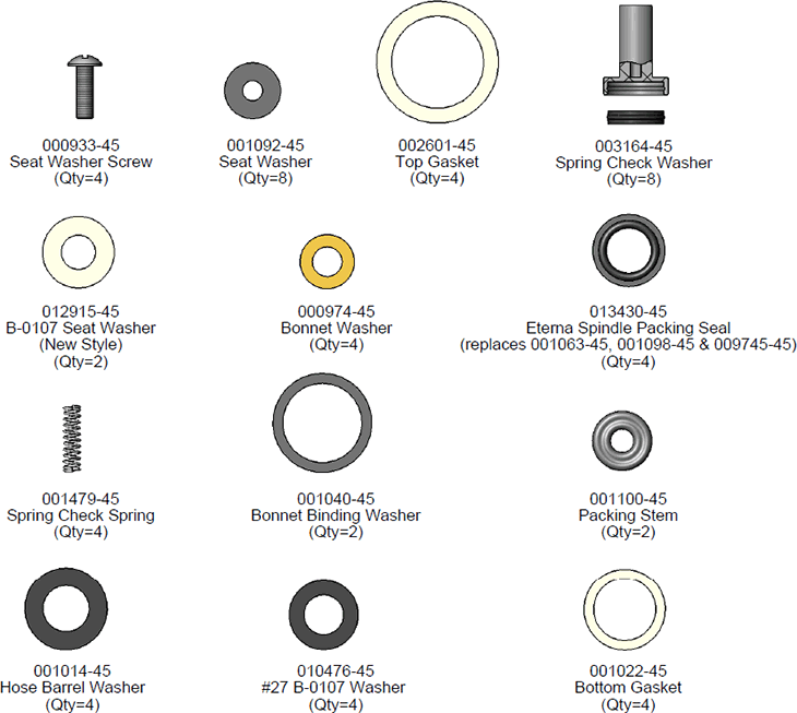 T&S Brass (B-6RK) Repair Kit for Standard Type T&S Compression Cartridges w/ Spring Checks additional product graphic