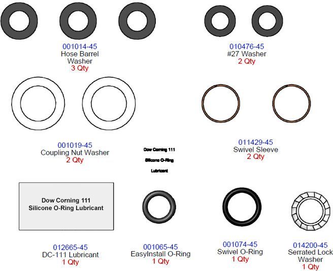 T&S Brass (B-PRU-RK) Pre-Rinse Unit Repair Kit additional product graphic
