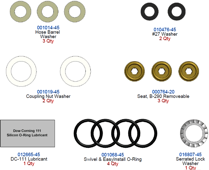 T&S Brass (BF-PRU-RK) Big-Flo Pre-Rinse Unit Repair Kit additional product graphic