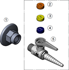 T&S Brass (BL-4250-01) Lab Panel Flange With Hose Cock, 3/8in NPT Female Inlet additional product graphic