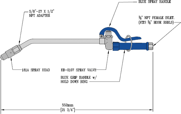 T&S Brass (EB-2322) Self-closing Extended Spray Wand w/ Removable Spray Head additional product graphic