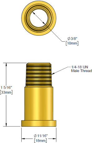 T&S Brass (000853-20) Brass Tailpiece B-1212 1/4 IPS additional product graphic