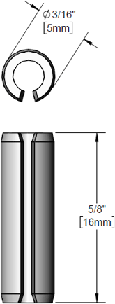 T&S Brass (001311-45) Spring Pin, 3/16in Diameter x 5/8in Long additional product graphic