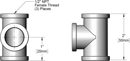 T&S Brass (001615-40) 1/2in NPT Tee (Polished Chrome Plated) additional product graphic