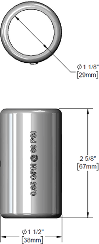 T&S Brass (002659-45) 0.65 GPM B-0107-C Gray Shield / Bumper Guard additional product graphic