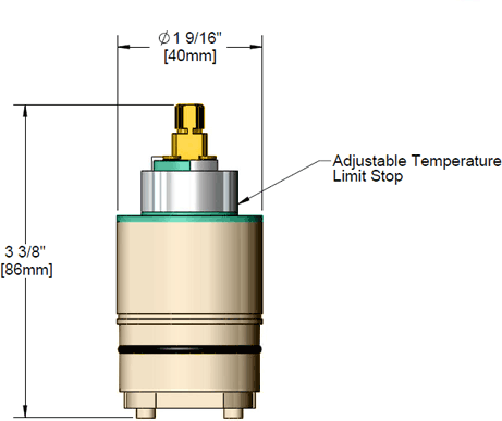 T&S Brass (017441-45) Ceramic Cartridge For Pressure Balance Valve, B-3204 additional product graphic