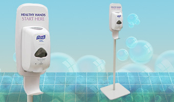 GOJ2424-DS GoJo Purell Hand Sanitizer Floor Stand