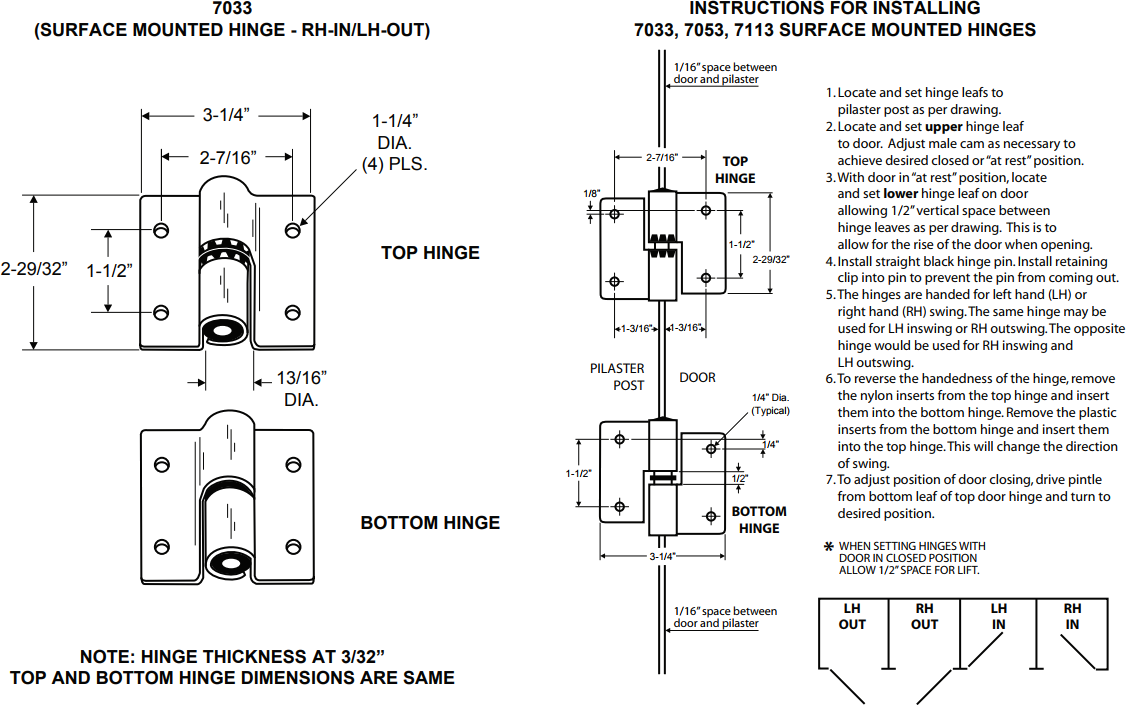 J-7033 Specification Sheet