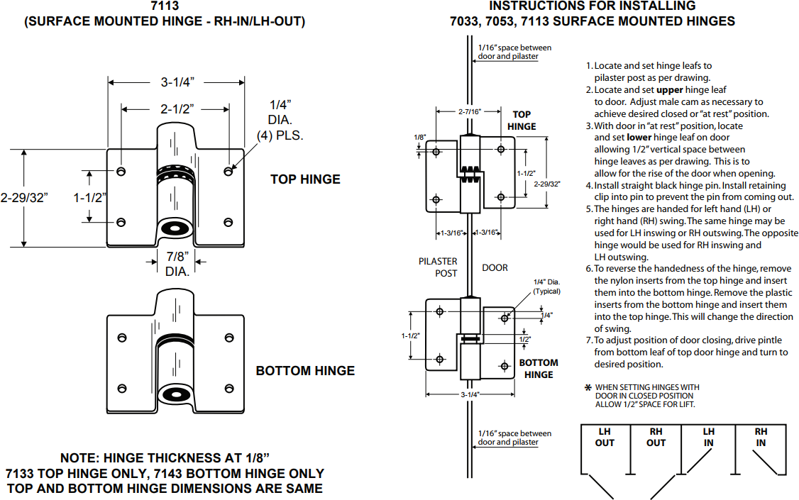 J-7113 Specification Sheet