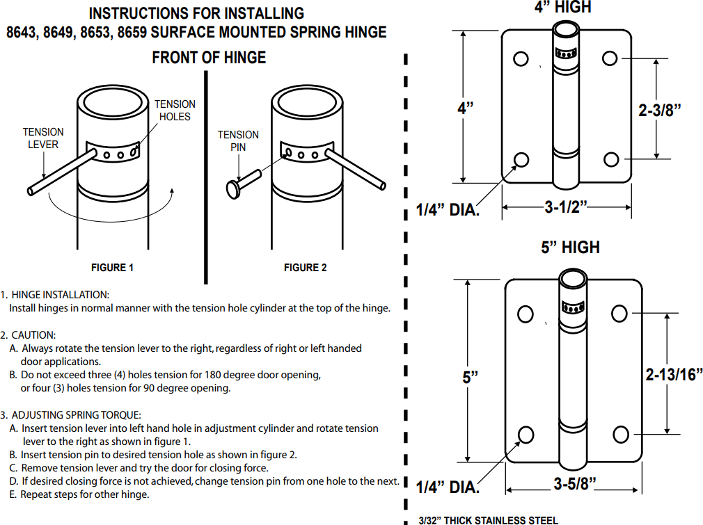 J-8643 Specification Sheet